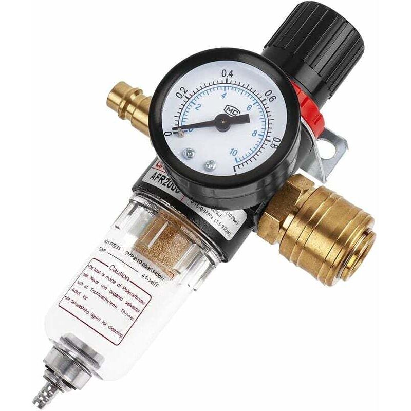 foto del prodotto regolatore d aria 1 4, 1 4 filtro aria compressore di umidit separatore acqua e olio regolatore di pressione lubrificante per compressore