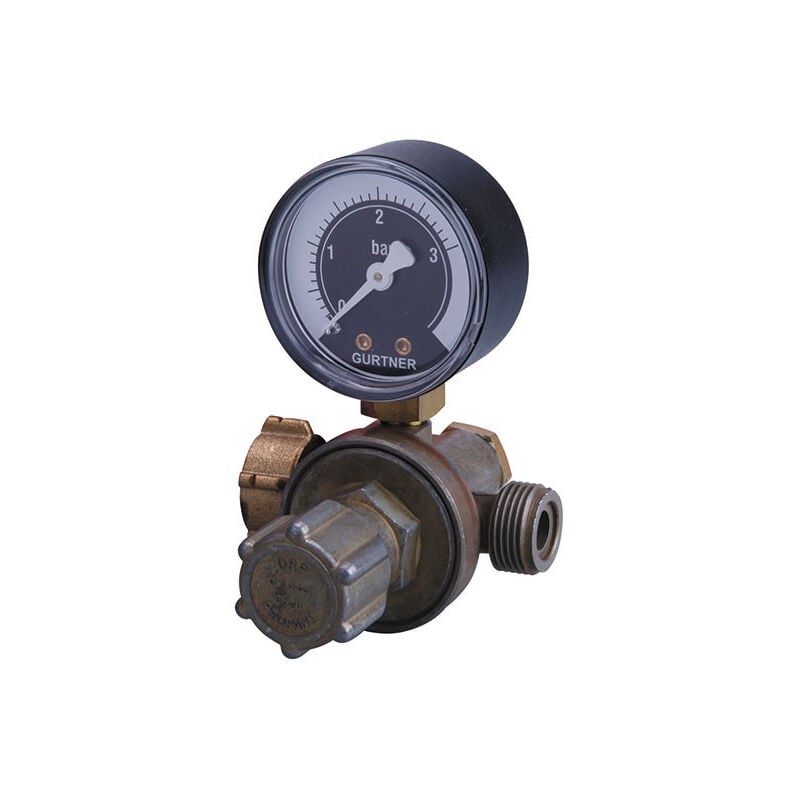 foto del prodotto regolatore d'ingresso regolabile per bombole di propano gurtner con manometro