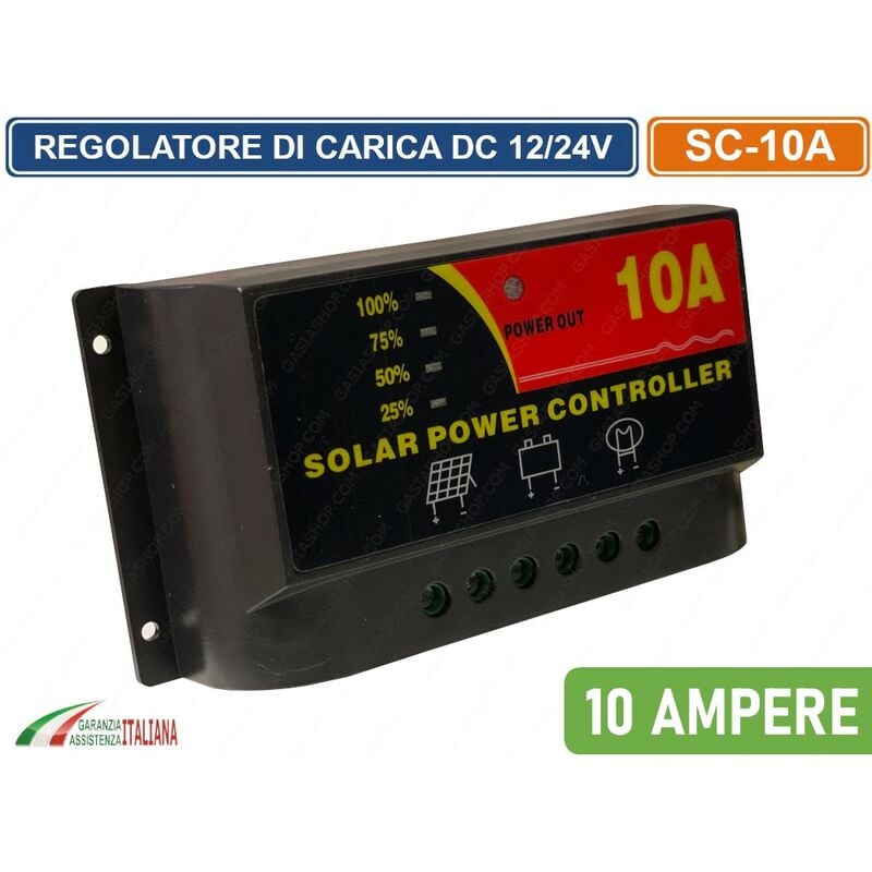 foto del prodotto regolatore di carica 10a pwm pannello solare 12v 24v automatico fotovoltaico