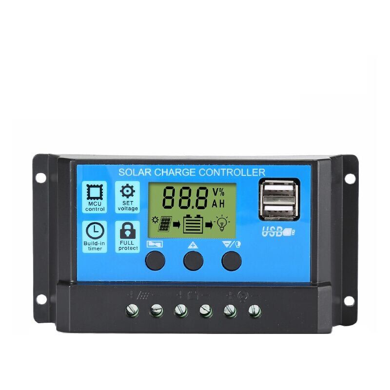 foto del prodotto regolatore di carica del pannello solare 30a 12v 24v regolatore di batteria intelligente con doppia porta usb da 5 v display lcd 30a 