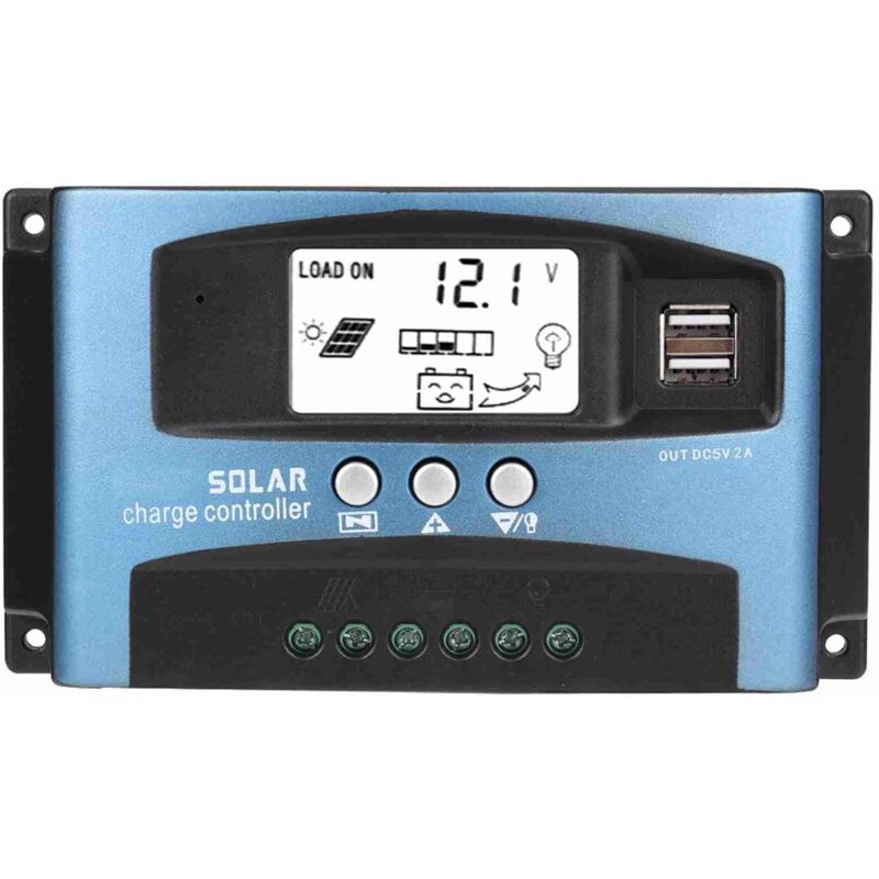 foto del prodotto regolatore di carica solare 50a, regolatore di batteria intelligente, pannello solare usb 12v 24v con lcd