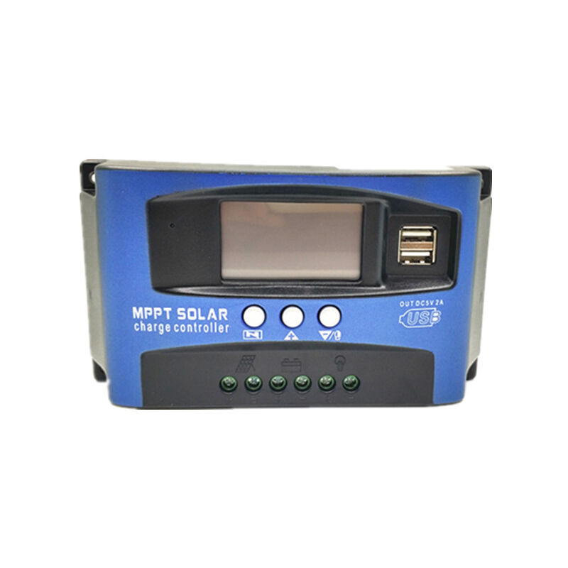 foto del prodotto regolatore di carica solare con display lcd, regolatore di carica solare mppt 30a, doppio display lcd usb, 12v, 24v