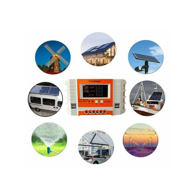 foto del prodotto regolatore di carica solare fotovoltaico 40 amper 12v24v 4 usb gkf4012