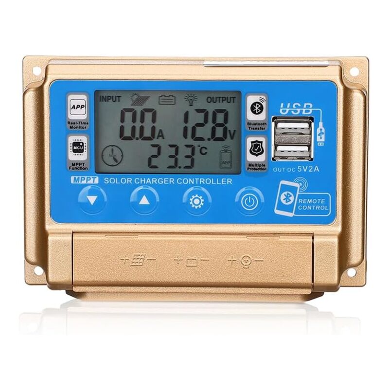 foto del prodotto regolatore di carica solare mppt 40a caricabatterie solare 12v 24v mppt messa a fuoco automatica con bluetooth display lcd regolatore di carica