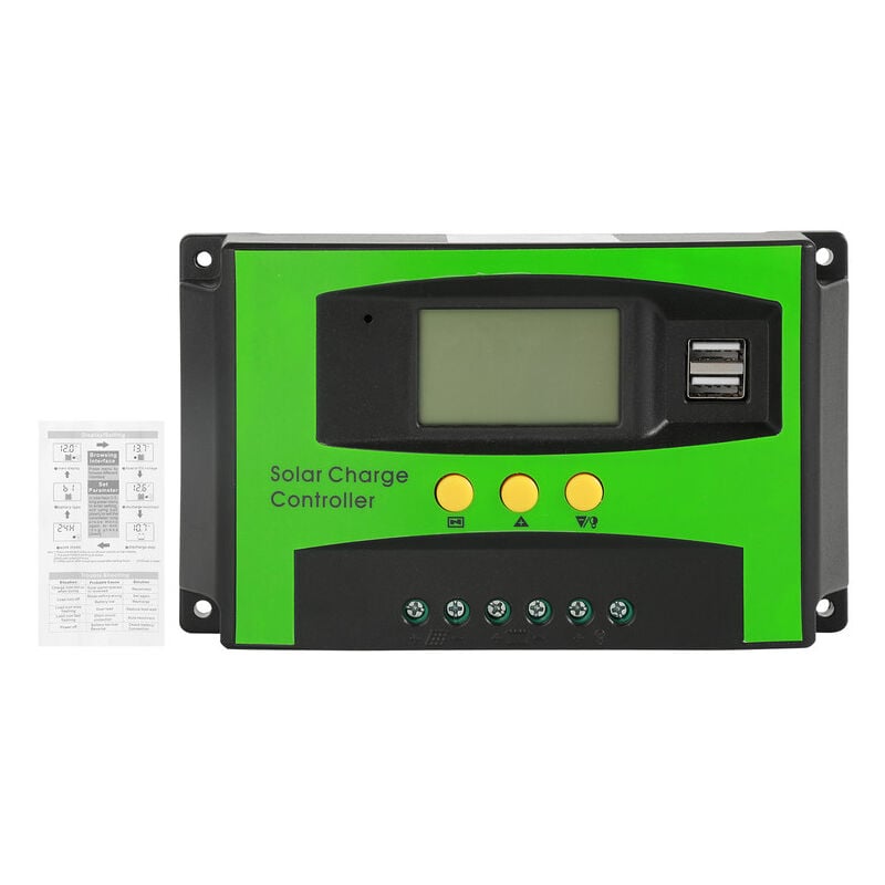 foto del prodotto regolatore di carica solare pwm 30a regolatore del pannello solare 12v 24v doppia uscita usb 5v dewin