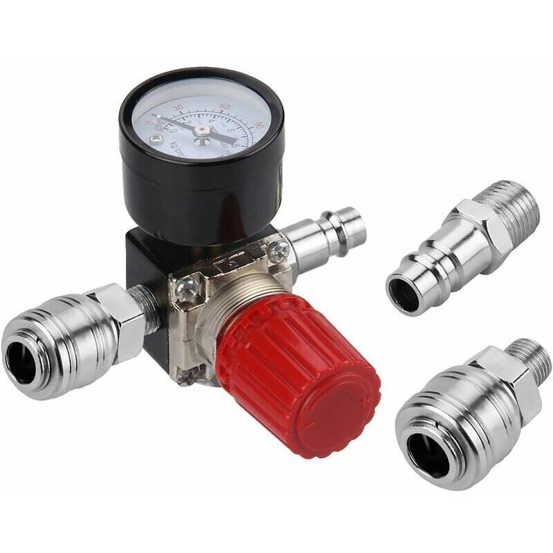 foto del prodotto regolatore di pressione dell aria valvola a tre vie 175psi 12bar regolatore di manometro dell aria da 1 4 pollici per compressore nuova valvola a 3