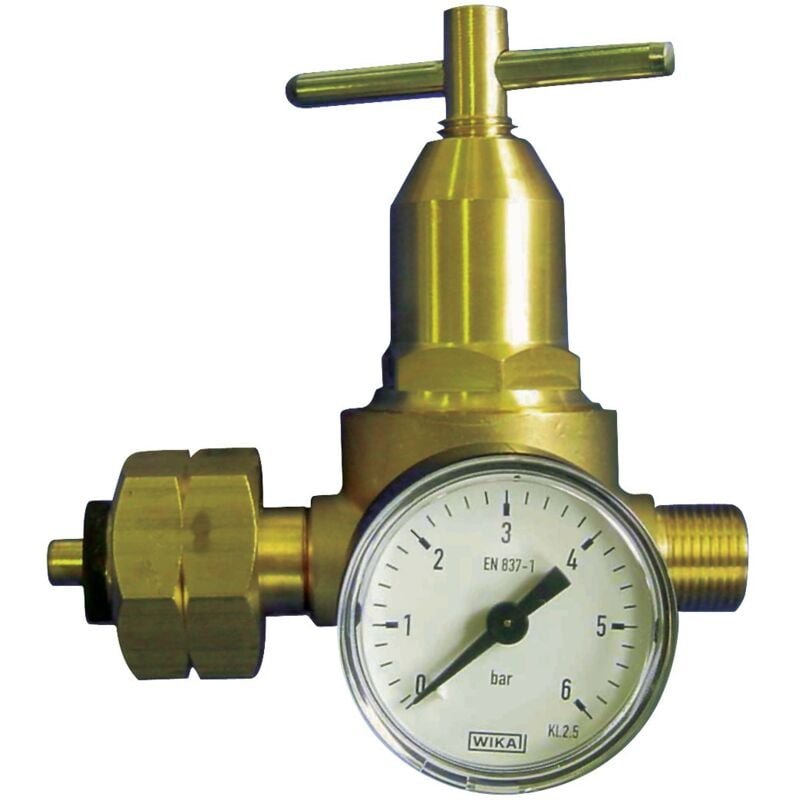 foto del prodotto regolatore di pressione propano con manometro 0,5-6bar 18 kg / hw 21,8x1 / 14 pollici lh kayser