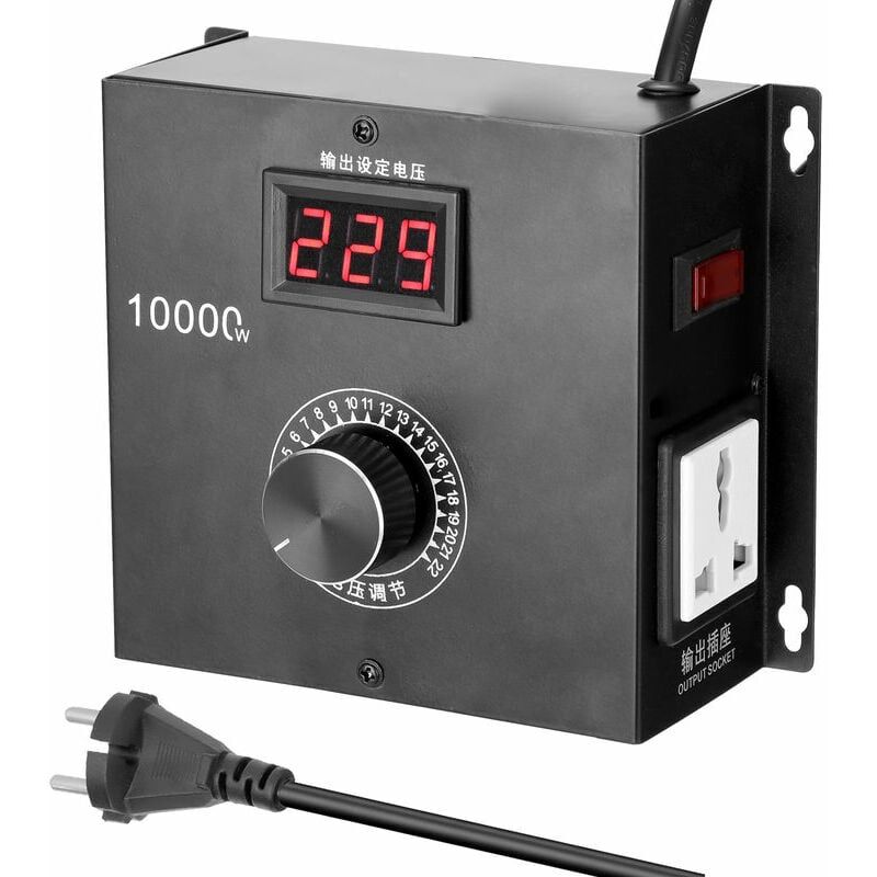 foto del prodotto regolatore di tensione variabile per uso domestico da 10000 w. dimmer regolatore regolabile di tensione e temperatura portatile compatto