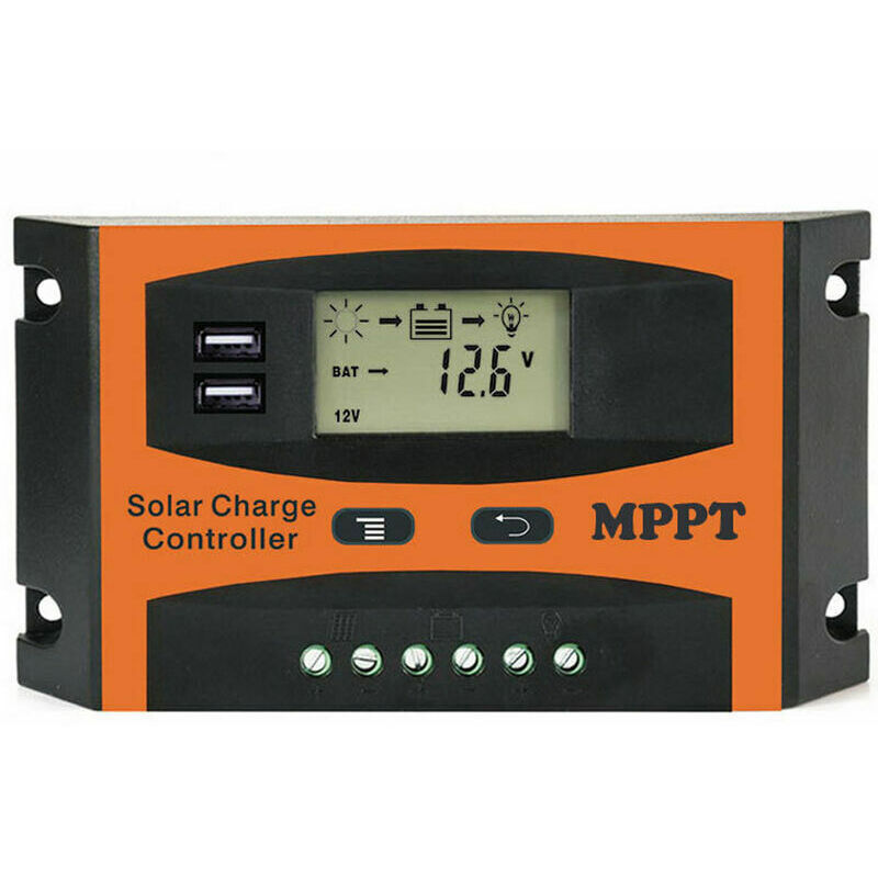 foto del prodotto regolatore solare ed eolico auto riconosciuto, regolatore della batteria del pannello solare, regolatore solare lcd con doppia usb da 12 volt 24