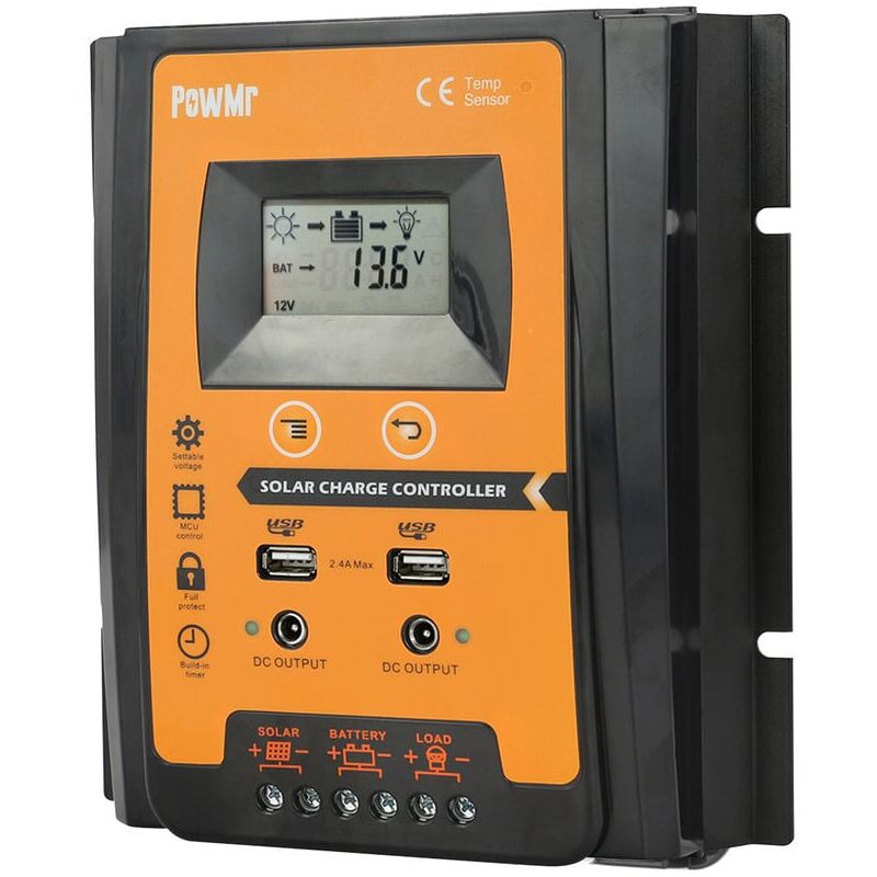 foto del prodotto regolatore solare ed eolico regolatore di carica solare pwm per sistema di pannelli solari 12v 24v regolatore di batterie fotovoltaiche