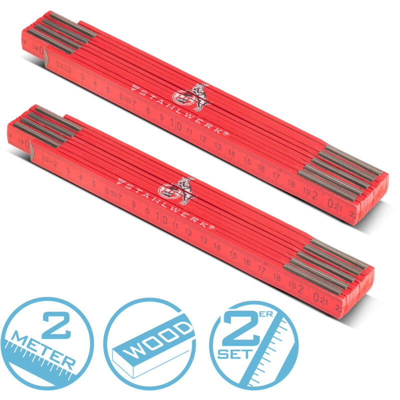 foto del prodotto regolo pieghevole 1. fc k ln edition 2er set 2 m regolo metro regolo pieghevole - stahlwerk