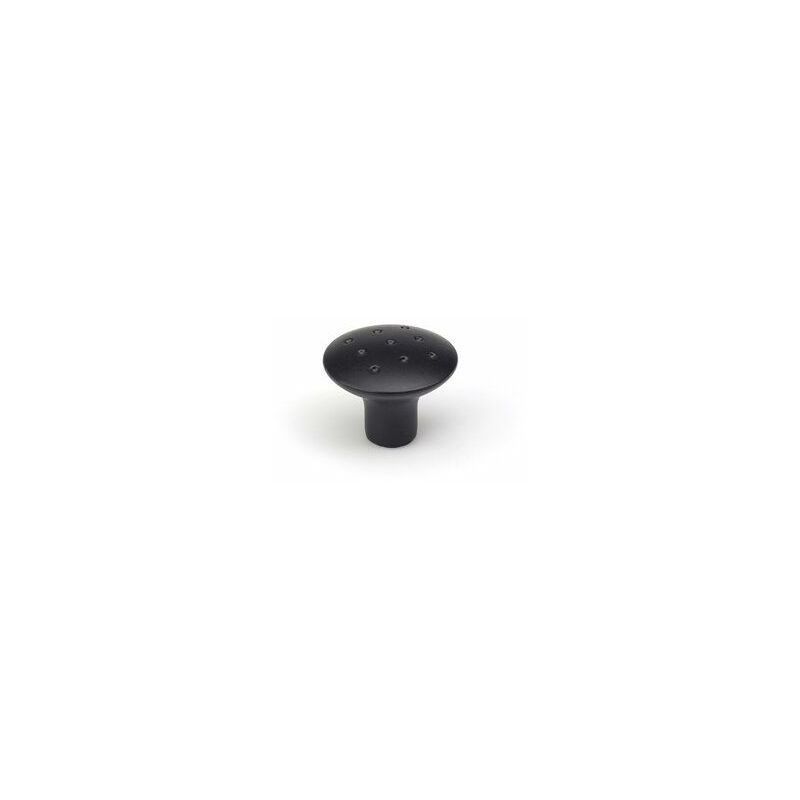 foto del prodotto rei blister con 2 pomoli per mobili tondi in zama finitura nero opaco mod.e744g 35mm