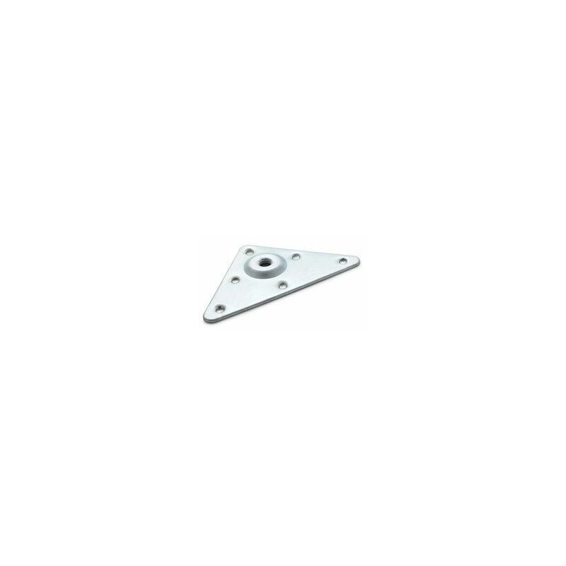 foto del prodotto rei blister con 4 piastre di fissaggio in acciaio per gambe metriche m8 colore zincato nichelato mod.484. altezza 7mm
