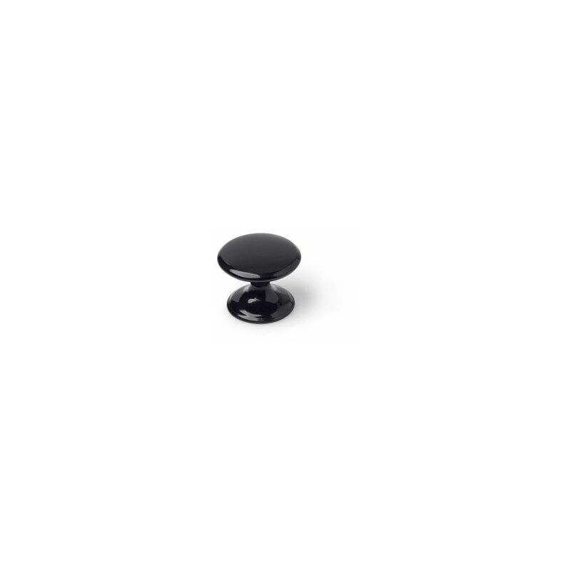 foto del prodotto rei blister con 4 pomelli tondi per mobili in zama finitura nera mod.756 33mm