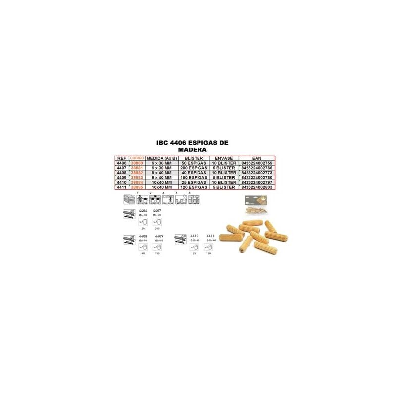 immagine 0 del prodotto rei ibc 4 410 25 tasselli in legno 10x40