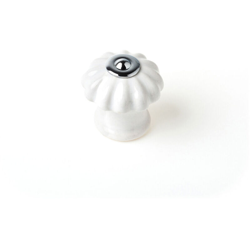 foto del prodotto rei pomo e524 bianco metallo 28 x 27 mm 4 pezzi