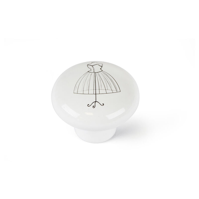 foto del prodotto rei pomo e817 bianco porcellana illustrato 40 x 32 mm 4 pezzi