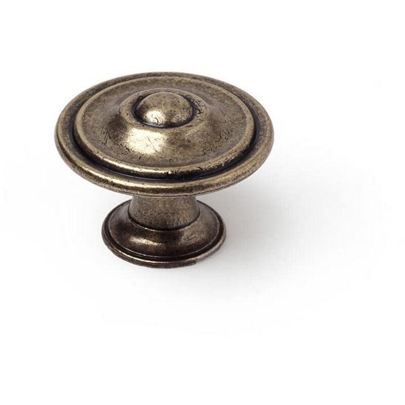 foto del prodotto rei pomo metallo consumato 35 x 26 mm rotondo finitura invecchiata 4 pezzi