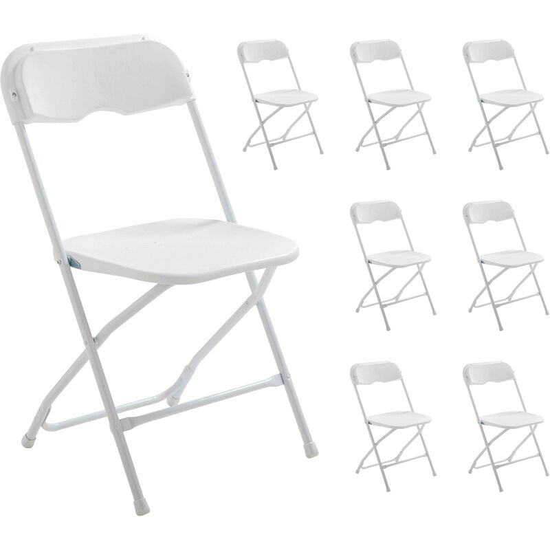 foto del prodotto rekkem sedia pieghevole bianca set da 8