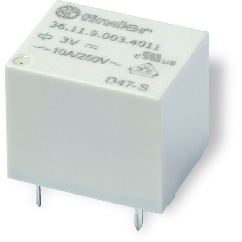 foto del prodotto relè, 5 vdc, spdt, 10 a, foro passante tht , serie 36.11 finder 36.11.9.005.4011