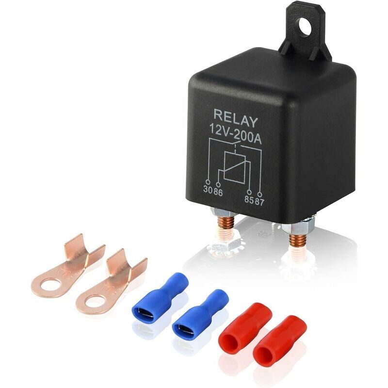 foto del prodotto rel a 4 pin da 12 v 200 a con impronta a 2 pin 2 terminali, isolatore per batteria per auto, camion, motore, avviamento per auto, barca, carichi