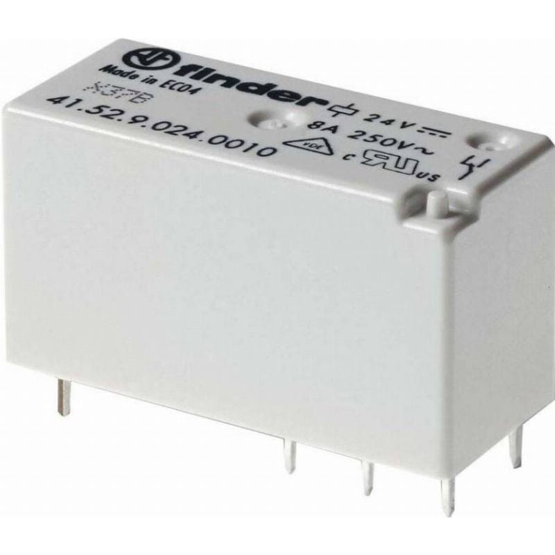 foto del prodotto rel a basso profilo, 24 vdc, dpdt, 8 a, foro passante tht , serie 41.52 finder 41.52.9.024.0010