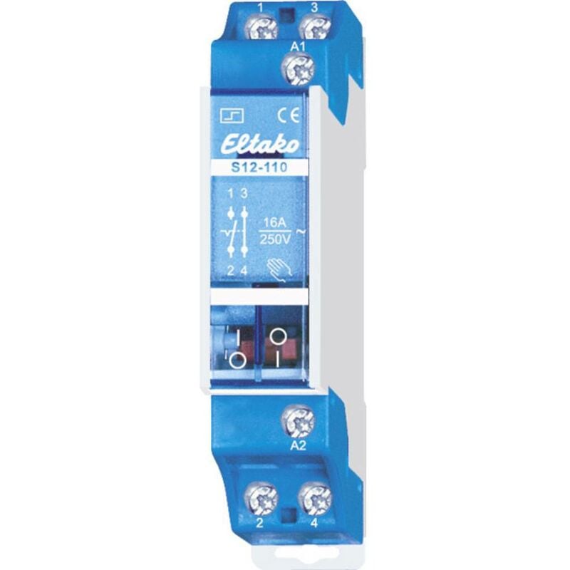 foto del prodotto rel a impulso guida din eltako s12 110 12v dc 1 nc, 1 na 12 v 10 a 2300 w 1 pz.