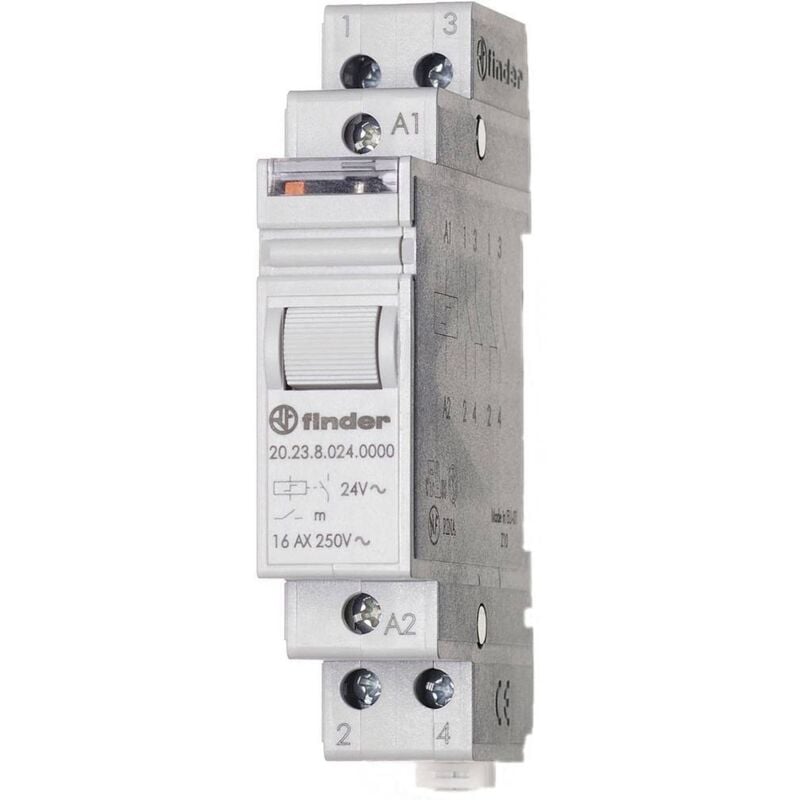 foto del prodotto rel a impulso guida din finder 20.23.8.230.4000 1 na, 1 nc 230 v ac 16 a 4000 va 1 pz.