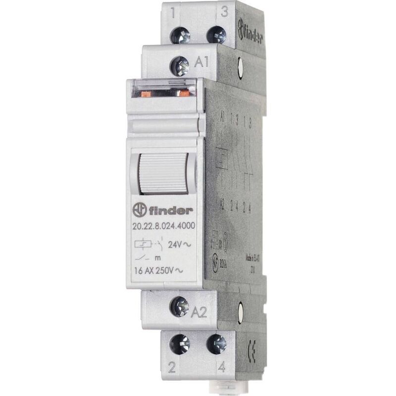 foto del prodotto rel a impulso guida din finder 20.28.8.230.4000 2 na 230 v ac 1 pz.