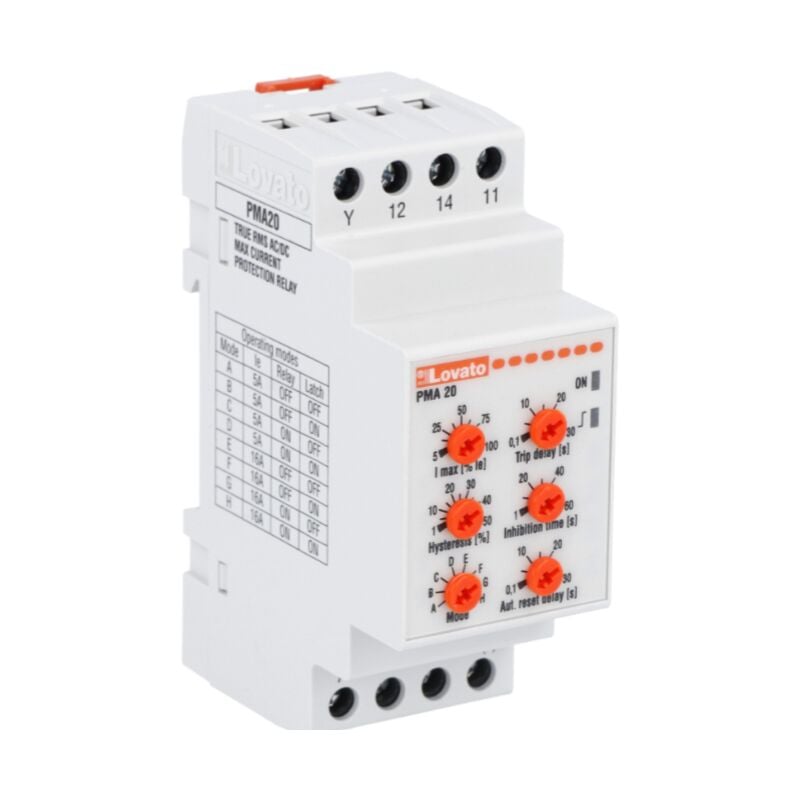 foto del prodotto rel amperometrico lovato monofase 5 16a 24 240v 2 moduli pma20240
