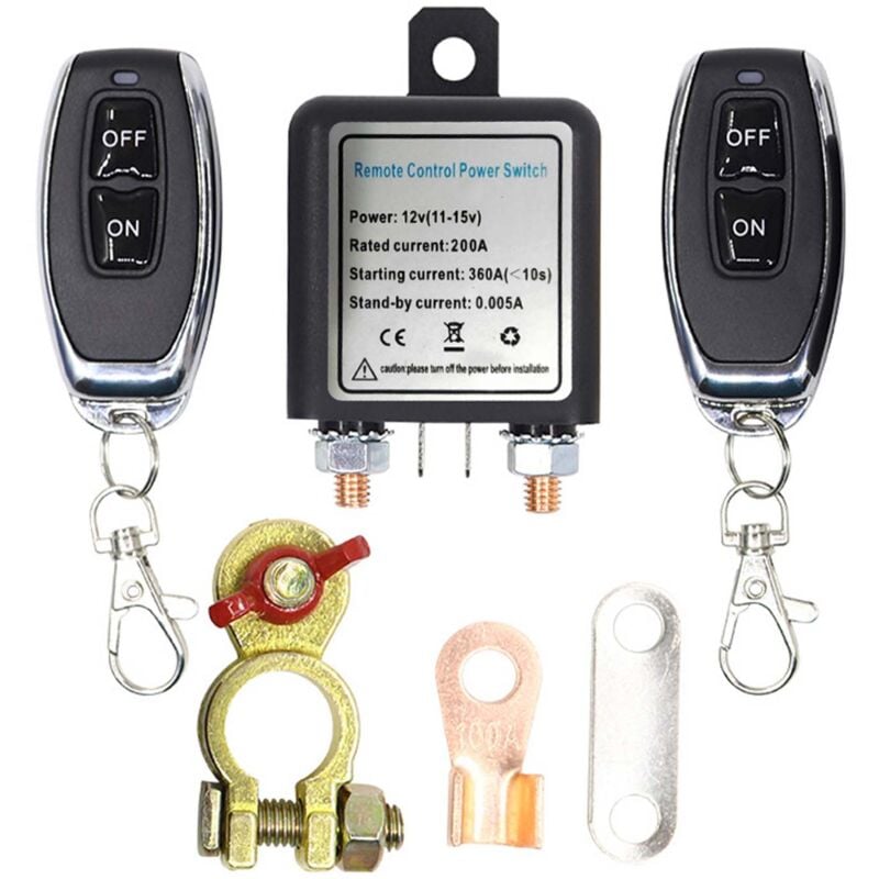 foto del prodotto rel batteria per auto da 12 v interruttore di disconnessione remoto wireless isolatore master di interruzione dell alimentazione con 2 controller