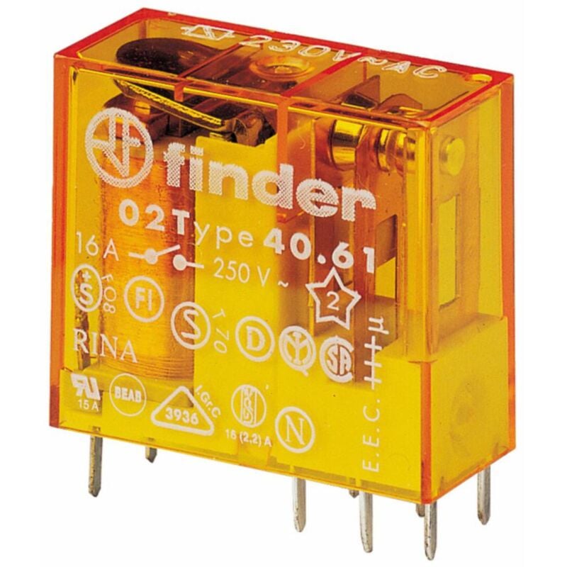 foto del prodotto rel di potenza, 48 vac, spdt, 16 a, foro passante tht , serie 40.61 finder 40.61.8.048.0000