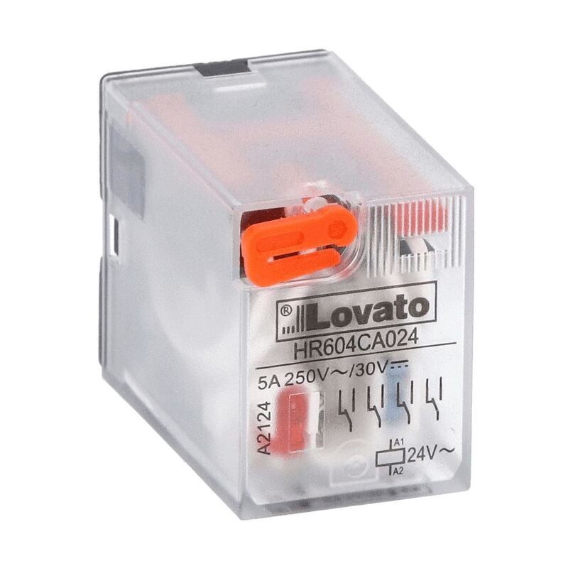 foto del prodotto rel industriale lovato 5a 4 scambi 24vac led hr604ca024