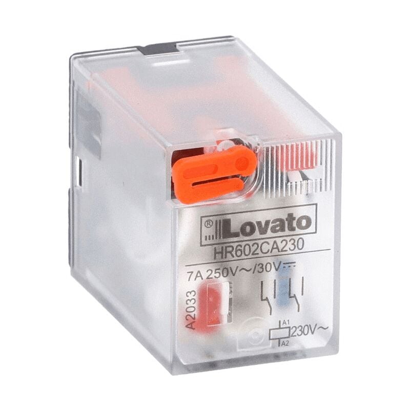 foto del prodotto rel industriale lovato 7a 2 scambi 230vac led hr602ca230