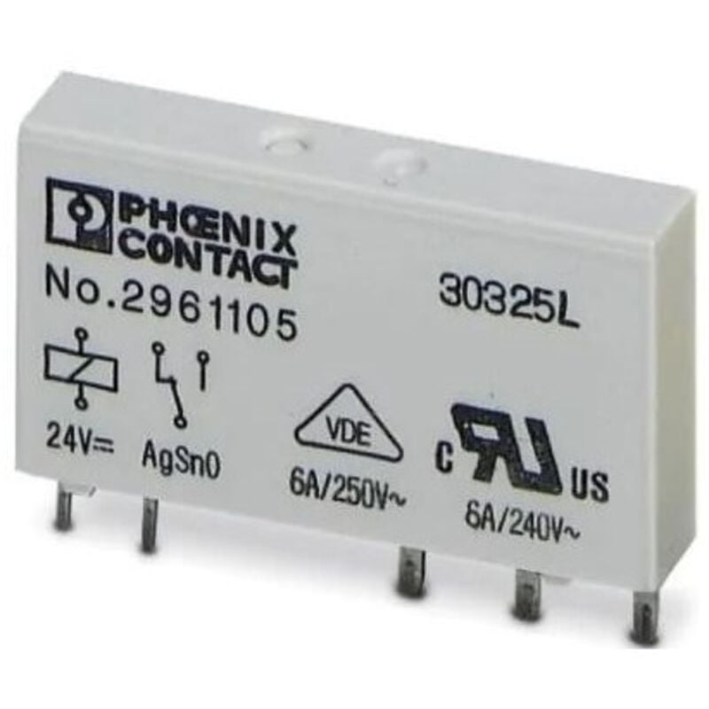 foto del prodotto rel-mr- 24dc 21 relè per pcb 24 v dc 6 a 1 scambio 1 pz. - phoenix contact