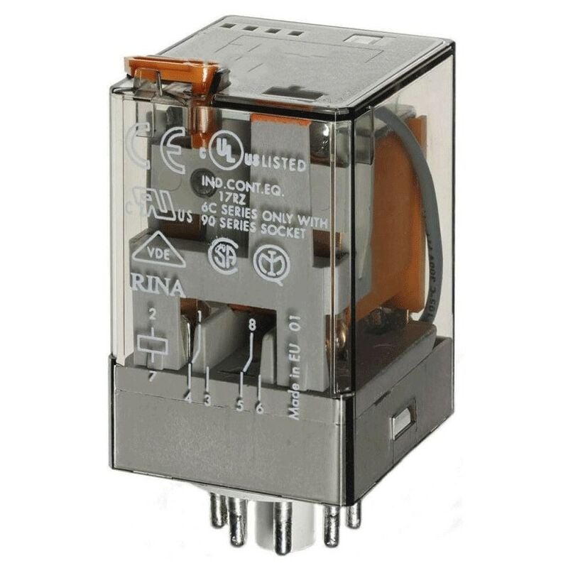 foto del prodotto rel octal finder ad innesto 2 scambi 10a 24vdc 601290240040