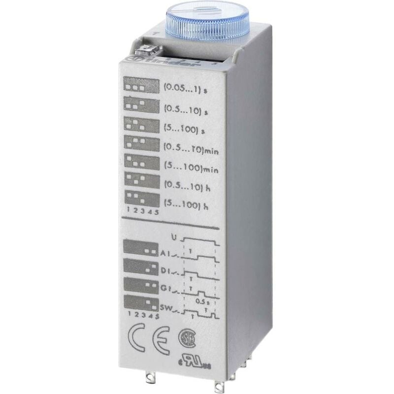 foto del prodotto relè temporizzato tensione di funzionamento 24 v ac, 24 v dc 85.02.0.024.0000 2 scambi 10 a 400 v ac multifunzi - finder