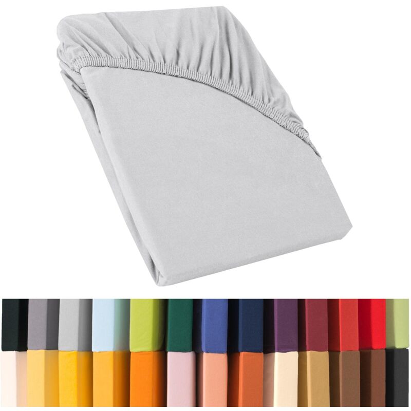 foto del prodotto relax lenzuola ad angoli elastici, cotone, grigio argento, 140 x 200 160 x 220 cm celinatex