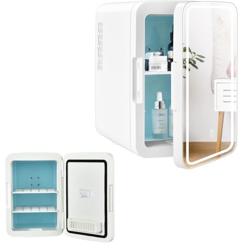 foto del prodotto relax4life 10 l mini frigo da trucco, frigorifero cosmetico con specchio e luci a led, temperatura regolabile 5 50 