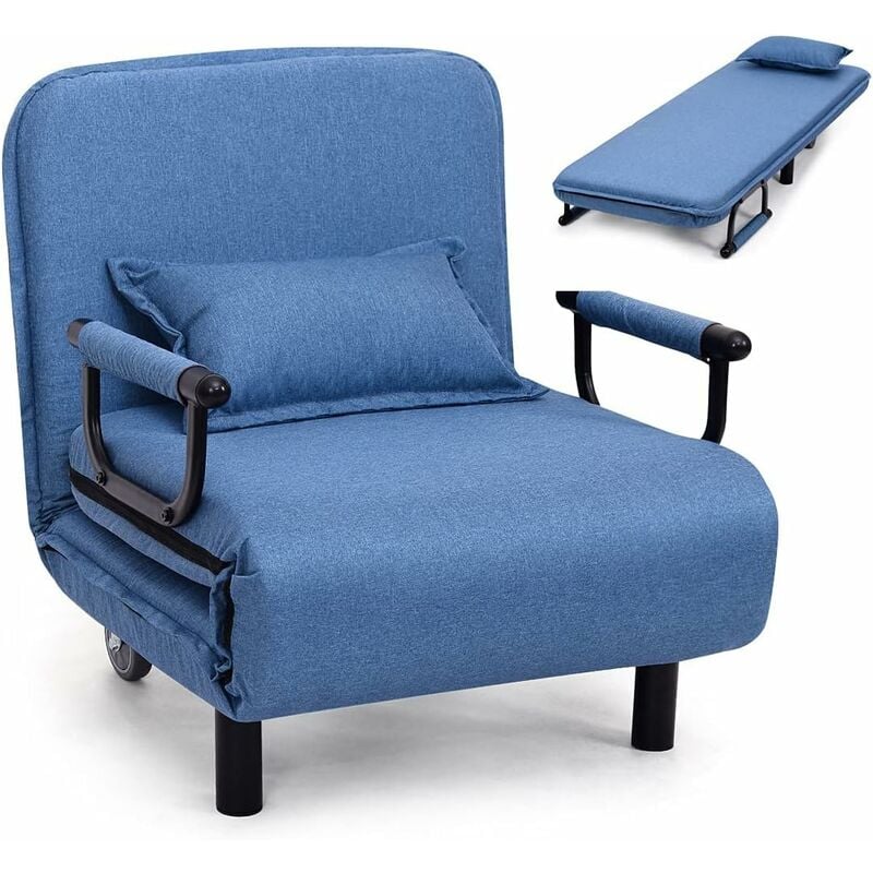 foto del prodotto relax4life 3 in 1 poltrona e letto, divano pieghevole con fodera rimovibile e lavabile, lettino morbido in spugna con cuscino, facile da spostare