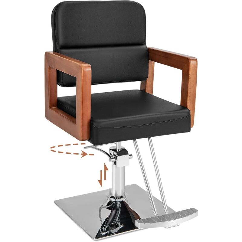 foto del prodotto relax4life barberpub poltrona da parrucchiere, poltrona da barbiere girevole, altezza regolabile 95 110 cm, portata 150 kg, ideale per saloni di