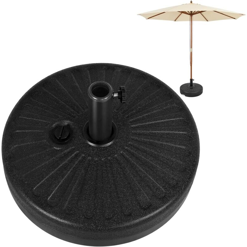 foto del prodotto relax4life base in plastica per ombrellone, base riempibile con acqua e sabbia da 23l, supporto universale portapalo di diametro 38 48mm, base