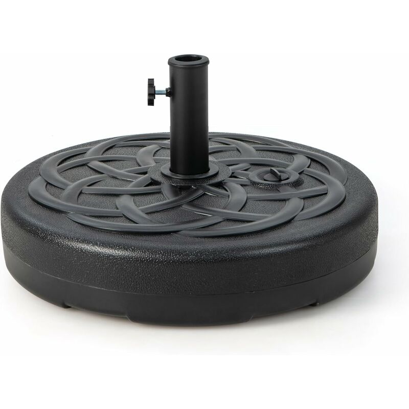 foto del prodotto relax4life base per ombrellone, basemento rotondo quadrato per parasole, riempibile con acqua o sabbia 38mm 48mm, 23l 