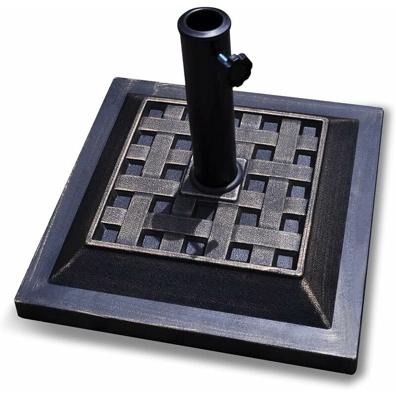 foto del prodotto relax4life base per ombrellone diametro da 3,8 e 4,8 cm, supporto rotonda quadrata per parasole con manovella da regolare, per giardino, terrazza e