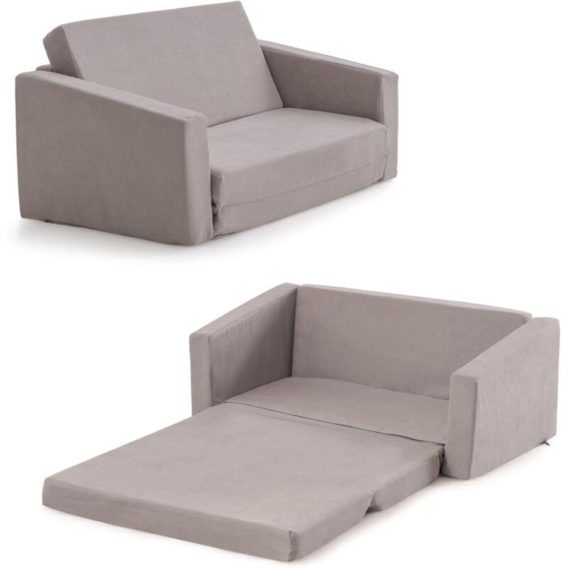 foto del prodotto relax4life divano per bambini 2 in 1, poltrona pieghevole per bambini in tessuto espanso sfoderabile, divano da gioco per cameretta, camera da