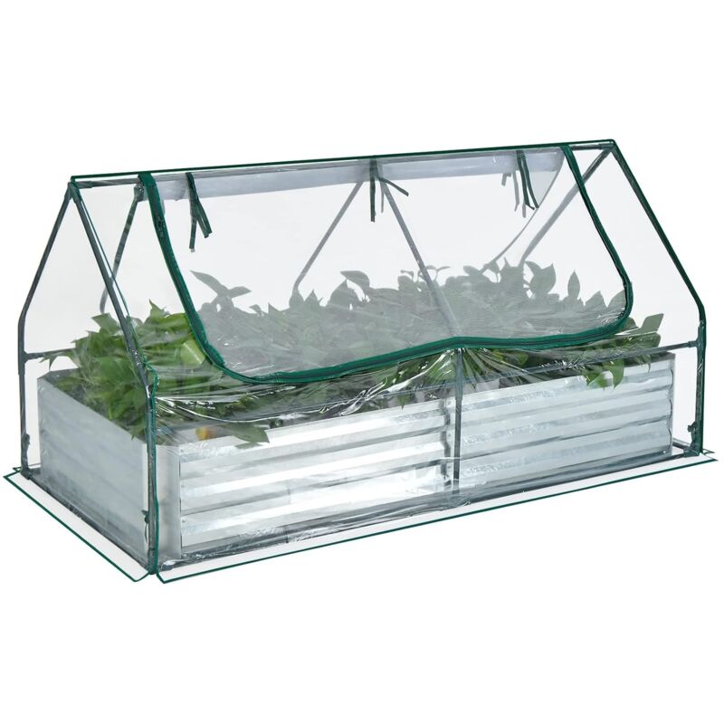 foto del prodotto relax4life fioriera da esterno in metallo, mini serra per orto con finestre, aiuola senza fondo per giardino, balcone, terrazza e cortile mini