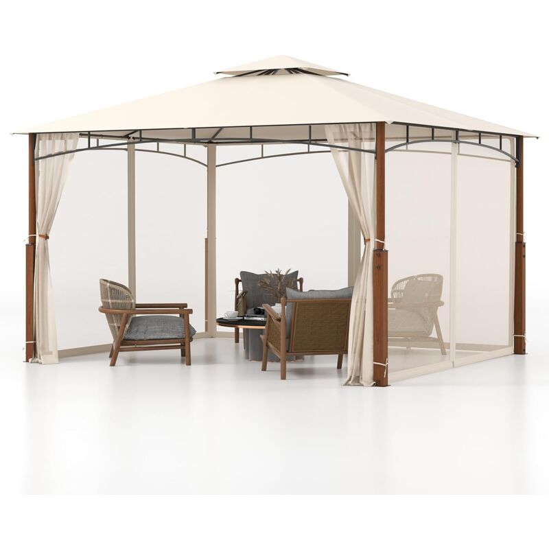 foto del prodotto relax4life gazebo 3,6 x 3 m, gazebo da giardino idrorepellente stabile e resistente all inverno, con doppio tetto e 4 pannelli laterali a