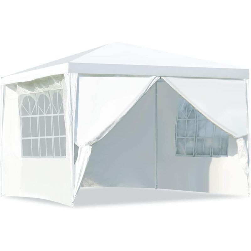 foto del prodotto relax4life gazebo da giardino 3 x 3 m, tendone da esterno con 4 pareti rimovibili e 2 finestre trasparenti, gazebo per campeggio, feste, barbecue e