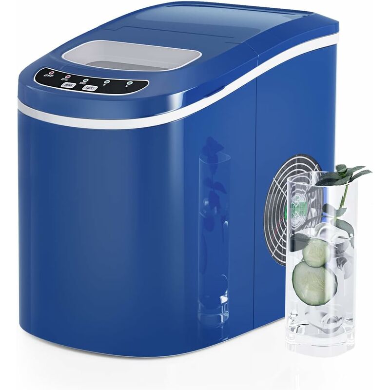 immagine 0 del prodotto relax4life macchina per ghiaccio, macchina del ghiaccio cubetti, fabbricatore ghiaccio domestico silenzioso ed efficiente, con cestello e paletta per
