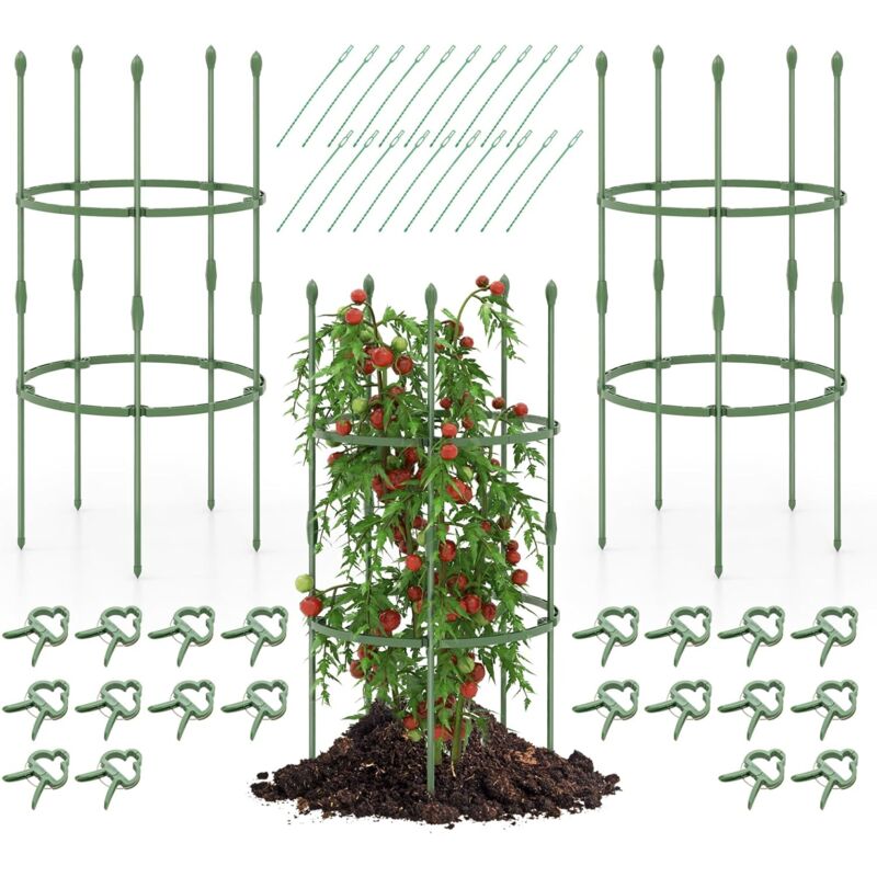 foto del prodotto relax4life obelisco per rampicanti, garden supporto decorativo con traliccio, altezza regolabile, grigliato a colonna da giardino per piante
